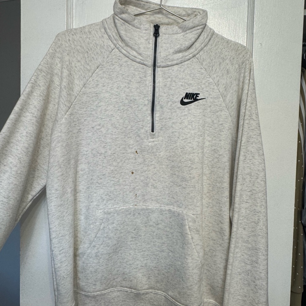 Nike White and Black Zip-Up Jacket